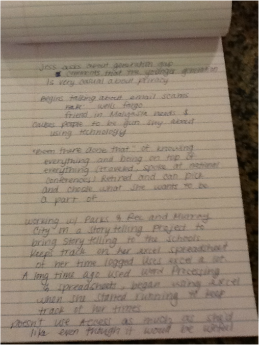 Site and Field Notes for Class Research Project - Jessica's Qualitative ...
